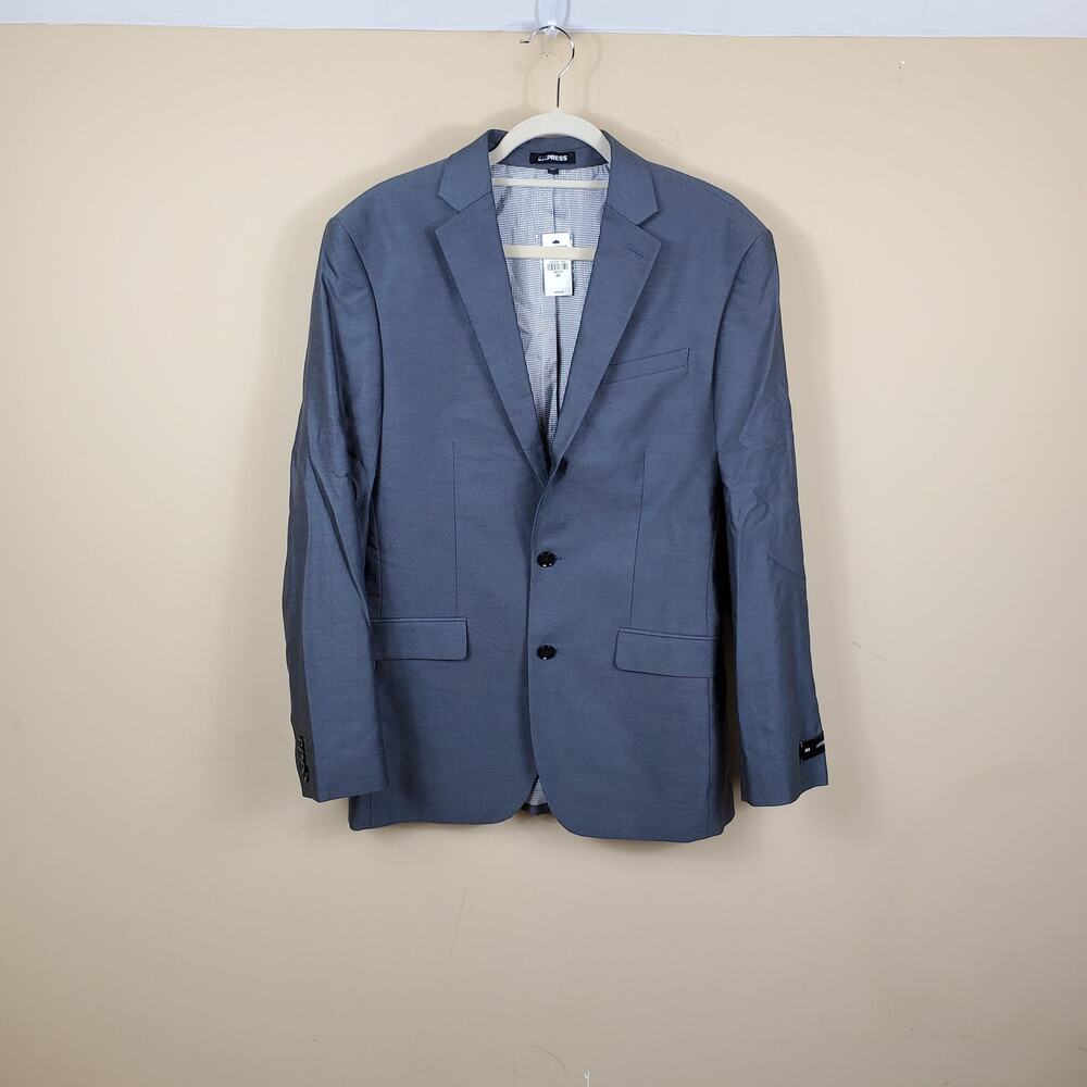 Express Classic Charcoal Gray Oxford Cotton Suit Jacket Men's Size 38R